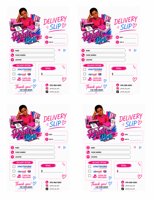 Custom Delivery Slips